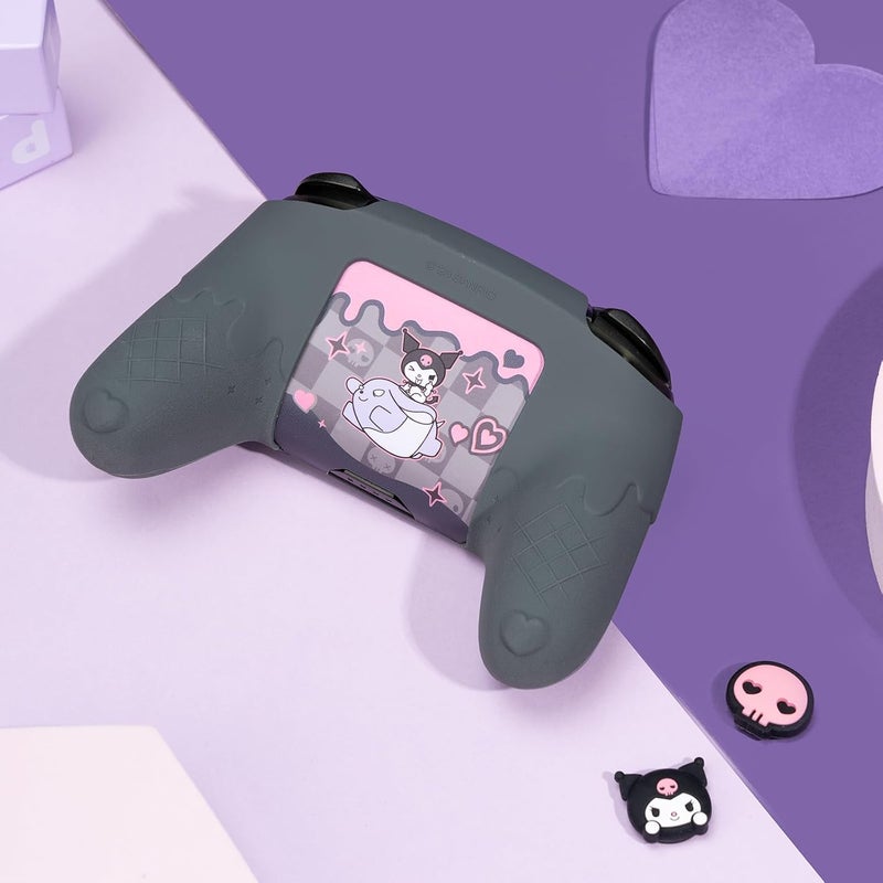 Kuitmor Switch Pro Controller Skin Set,Cute Soft Silicone Protective Cover Skin,Anti-Slip Protective Case for Switch Pro Controller with 2 Thumb Grip Caps and 1 Sticker - Image 4